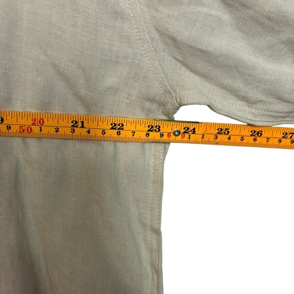 NWT NIA Beige Neutral Oversized Linen Blend Button Down Long Sleeve Top Size Med - Picture 8 of 10